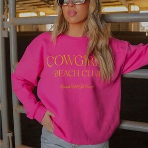 Pink Cowgirl Beach Club Sweatshirt